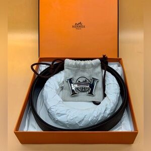 NEW RARE Hermés Limited Edition "H" SMILE Buckle Togo 32mm Belt Size: XXL NWOT
